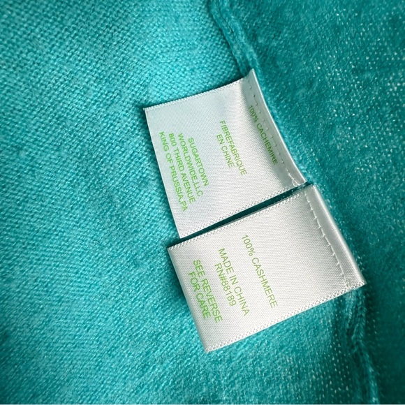 Lilly Pulitzer Rica Cashmere Sweater Size Small Blue Green Colorblock Fringe Hem - Picture 5 of 7